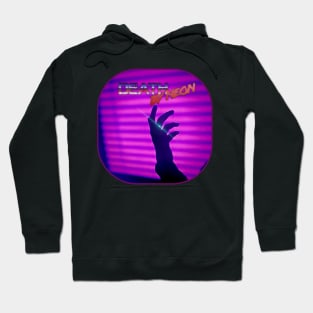 Death By Neon Logo Design - Official Product Design 1 - cinematic synthwave / horror / berlin school / retrowave / dreamwave t-shirt Hoodie